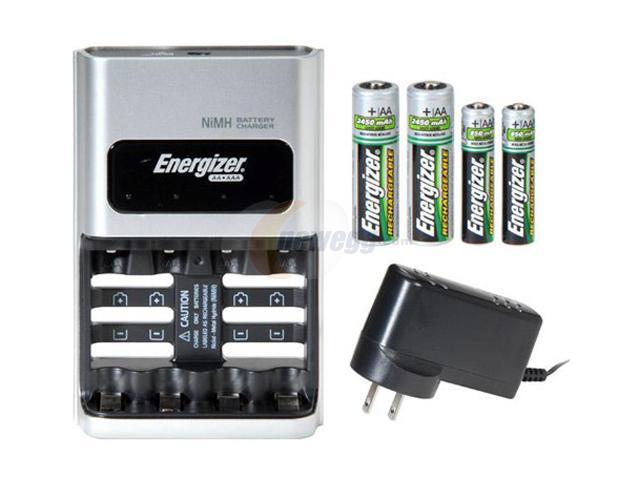 Energizer CHDCWB-4 Compact Charger with 4 AA NiMH Rechargeable Batteries