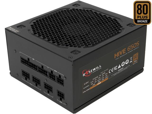 Rosewill HIVE Series, HIVE-650S, 650W Fully Modular Power Supply, 80 PLUS BRONZE Certified, Single +12V Rail, SLI & CrossFire Ready, Black