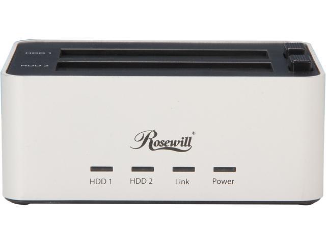 Rosewill RDDO-12001 Rigid aluminum casing and internal plastic shield 2.5" & 3.5" SATA USB 3.0 & eSATA Docking Station
