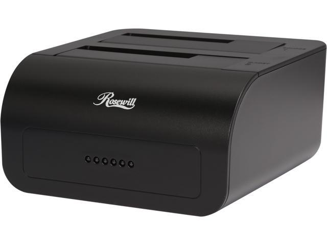 Rosewill RX302-PU3-35B - Dual-Bay, External 2.5" or 3.5" Hard Drive Docking Station - USB 3.0 to SATA, One-Touch Duplicator / Cloner Function