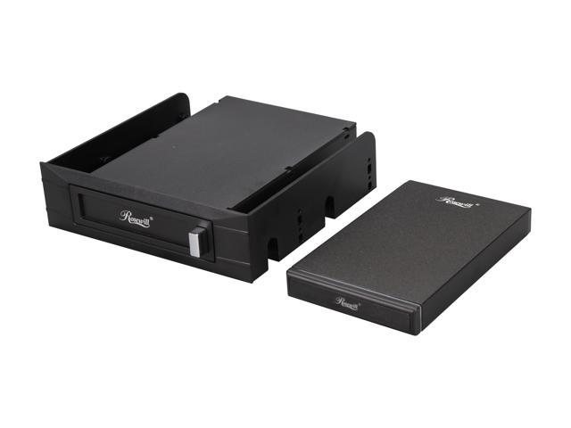 Rosewill RX204 - 2.5" HDD Enclosure with 3.5" & 5.25" Bay Adapters, Aluminum Body, USB 3.0 Connection and Support  SATA III SSD / HDD