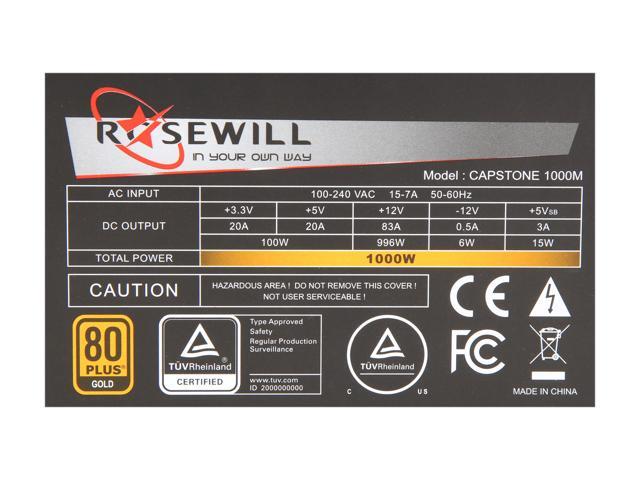 Rosewill CAPSTONE 1000M-2 1000W Modular Power Supply (80 PLUS GOLD