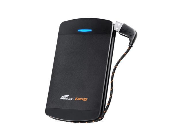 EAGLE ET-CS2PSU2-BK 2.5" Black SATA I/II USB 2.0 External Enclosure with built-in USB cable