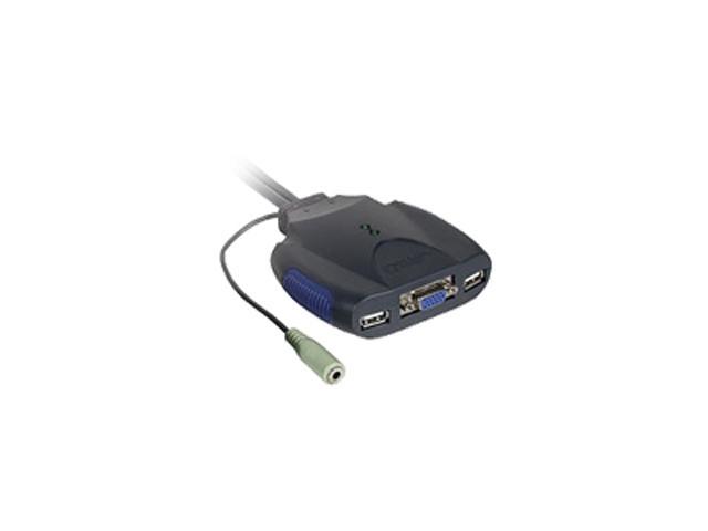 C2G 52043 2-Port VGA and USB Micro KVM with Audio, Black