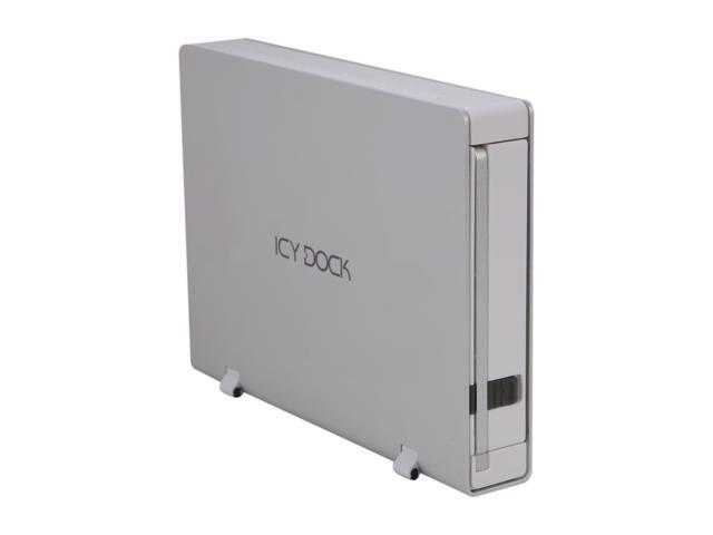 ICY DOCK MB559U3S-1S Aluminum / Plastic 3.5" Pearl White SATA I/II/III USB 3.0 & eSATA Professional Ultra Slim External Hard Drive Enclosure