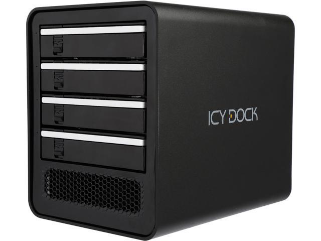 ICY DOCK Quad Bay 2.5"/ 3.5" SATA HDD/SSD USB 3.0/eSATA External JBOD Hard Drive Enclosure - Black - ICYCube MB561U3S-4SB R1
