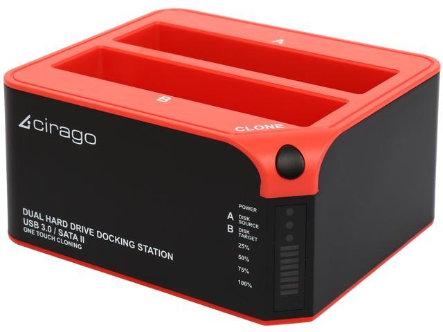 Cirago Hard Drive Docking Station with 3 Port USB 3.0 Hub Plug and Play Dock for 2.5/3.5 inch HDD/SSD