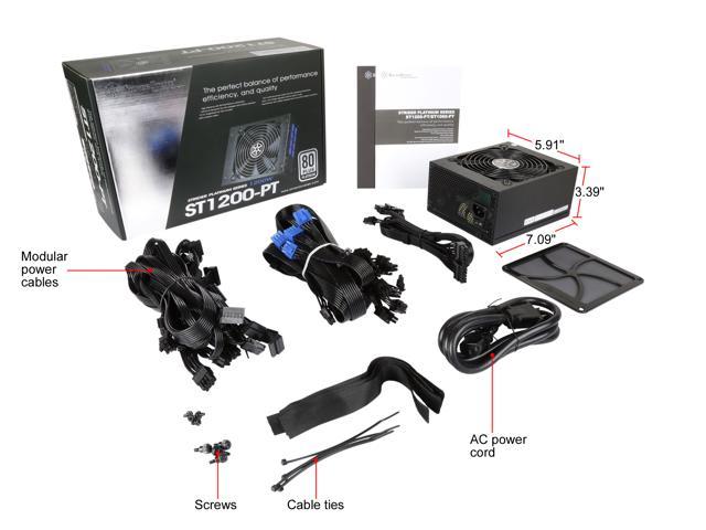 SilverStone Technology Strider 1200W 80 Plus Platinum Modular PSU 1200 Power Supply (PS-ST1200-PT) - 5