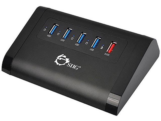 SIIG USB 3.0 4-Port Aluminum HUB with 2A Charging Port Powered by 12V/3A Adapter
