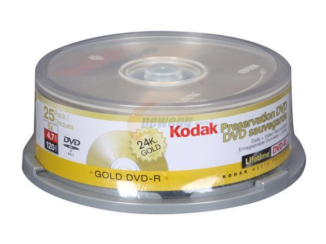 Kodak 4.7GB DVD-R 25 Packs Spindle Disc Model 51125