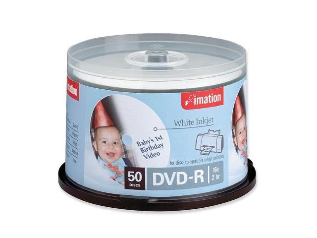 imation 4.7GB 16X DVD-R Inkjet Printable 50 Packs Spindle Media Model 17350