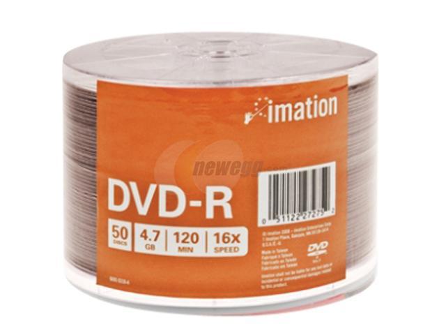 imation 4.7GB 16X DVD-R 50 Packs Disc Model 27275 - OEM