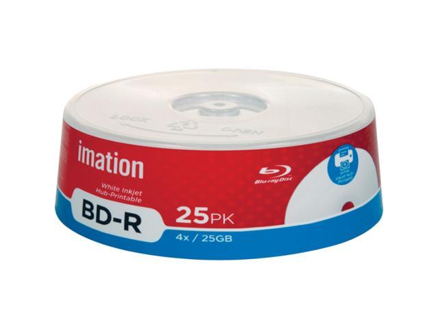imation 25GB 4X BD-R Inkjet Printable 25 Packs Spindle Blu-ray Recordable Media Model 27792