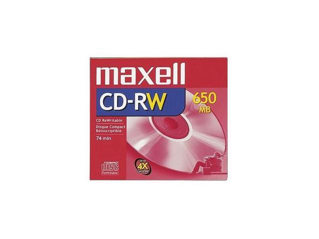 maxell 650MB 4X CD-RW Single Slimline Jewel Case Disc Model 630010
