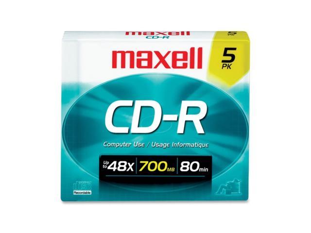 maxell 700MB 48X CD-R 5 Packs Slim Jewel Case Media Model 648205