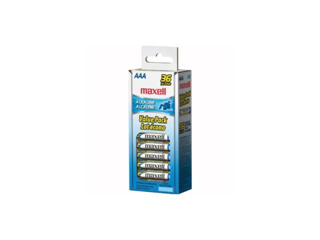 Maxell LR03 36CL AAA Gold Series Alkaline Battery Retail Pack - 36 Pack