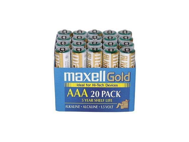 Maxell LR03 20MP AAA Gold Series Alkaline Battery Retail Pack - 20 Pack