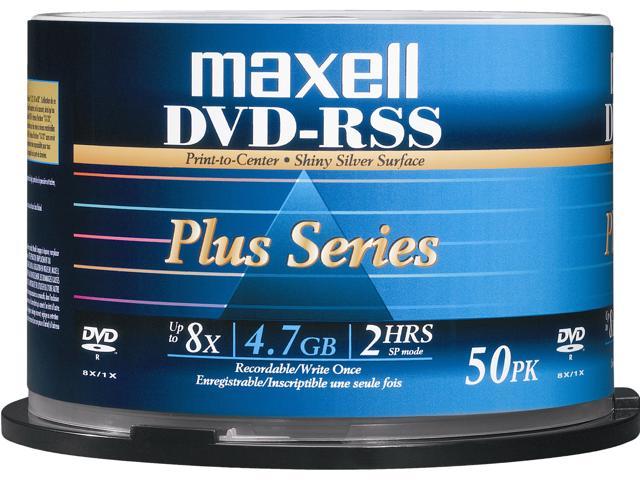 Maxell DVD-RSS Plus Series 4.7 GB 8X DVD-R Silver Printable 50 Packs Disc - Model DVDRSSPLUS