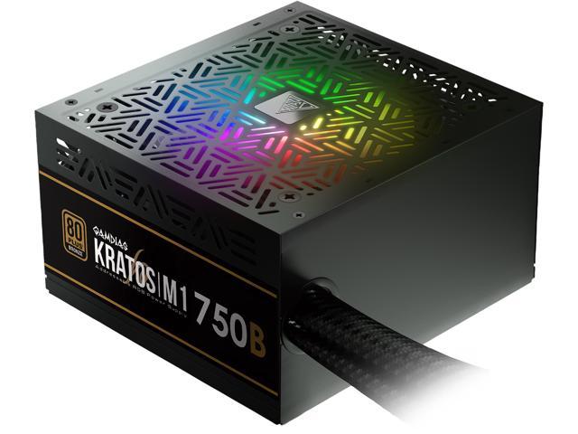 Gamdias Kratos M1-750B 750W ATX12V v2.2 80 PLUS BRONZE Certified Non-Modular Active PFC Power Supply with Built-in RGB Lighting Effects and Addressable LEDs