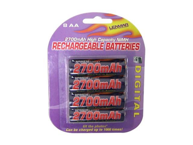 LENMAR PRO827 8-pack 2700mAh AA Ni-MH Rechargeable Batteries