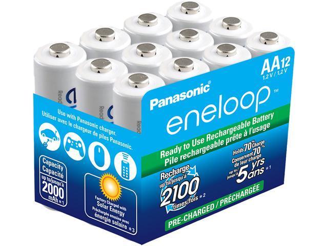 Panasonic Eneloop Aa 2000mah 2100 Cycle Ni Mh Rechargeable Batteries 12 Pack