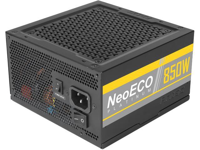 Antec NeoECO Platinum NE850 Platinum Power Supply 850W, 80 PLUS Platinum Certified with 7-Year Warranty, 120mm Silent Fan, LLC + DC to DC Design, Japanese Caps, CircuitShield Protection & Zero RPM Mode