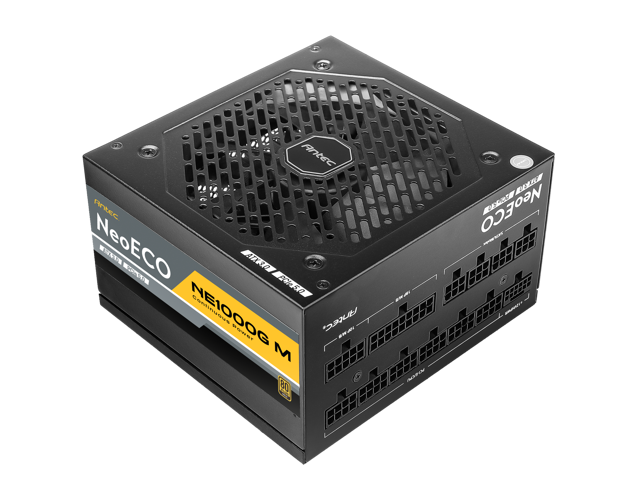 ANTEC NeoECO Series NE1000G M ATX3.0, 1000W Full Modular PSU, 80 PLUS Gold Certified, PCIE 5.0 Support, PhaseWave Design, Japanese Caps, Zero RPM Manager, Silent 120mm Fan