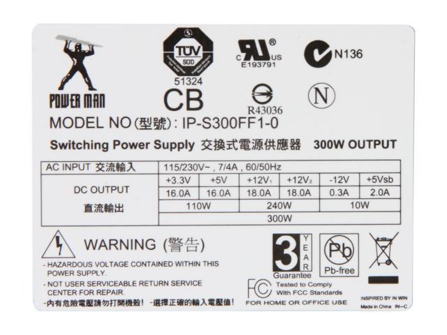 In Win Ip S300ff1 0 300w Power Supply Newegg Com