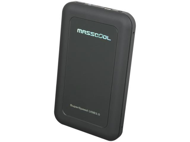 MASSCOOL UHB-2232 ABS with ruber coating & mirror arcylic 2.5" Black SATA I/II USB 3.0 External Enclosure w/OTB function