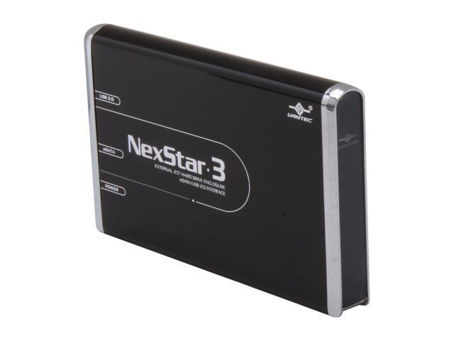 Vantec NexStar 3 2.5" SATA to USB 2.0 & eSATA External Hard Drive/SSD Enclosure (Onyx Black) - Model NST-260SU-BK