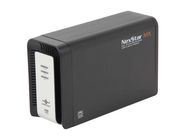 Vantec NexStar MX Dual 3.5" SATA to USB 2.0 & eSATA External Hard Drive Enclosure with JBOD/RAID 0/1 - Model NST-400MX-SR