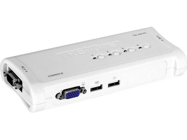 Switch KVM TRENDnet TK-407K A 4 Porte USB/VGA - Per Controllare Più Computer Con Un Solo Monitor E Tastiera