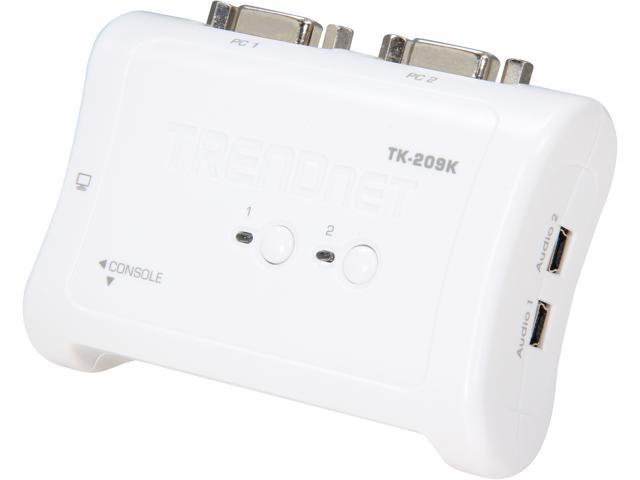 TRENDnet TK-209K 2-Port USB KVM Switch Kit w/ Audio (Includes 2x KVM Cables)