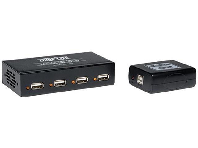 Tripp Lite 4-Port USB 2.0 over Cat5/Cat6 Extender Hub, Transmitter & Receiver, Hi-Speed USB-A up to 328-ft./100M (B203-104)