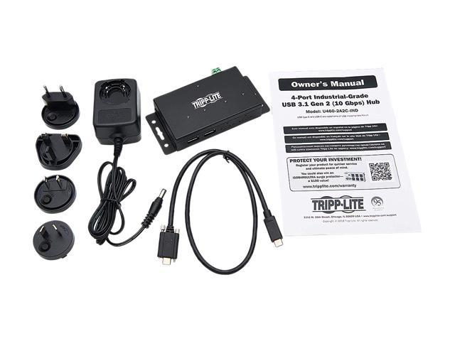 Tripp Lite U460-2A2C-IND 4-Port Industrial-Grade USB 3.1 Gen 2 Hub