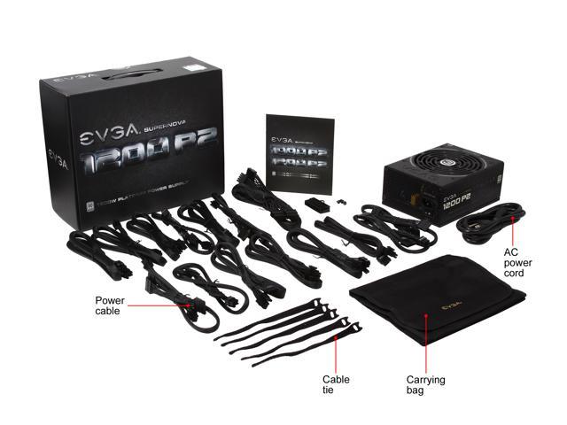 EVGA SuperNOVA 1200 P2 220-P2-1200-X1 80+ PLATINUM 1200W Fully Modular EVGA  ECO Mode Includes FREE Power On Self Tester Power Supply
