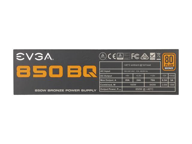 EVGA 850 BQ 110-BQ-0850-V1 80+ BRONZE 850W Semi Modular Includes