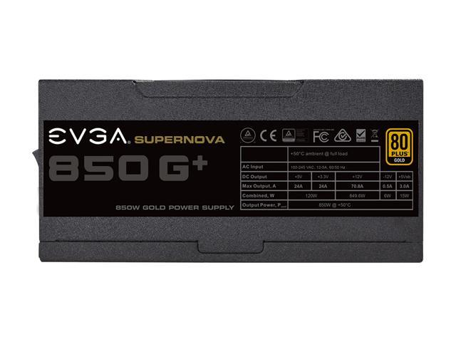 EVGA SuperNOVA 850 G+, 80 Plus Gold 850W, Fully Modular, FDB Fan, 10 Year  Warranty, Includes Power ON Self Tester, Power Supply 120-GP-0850-X1