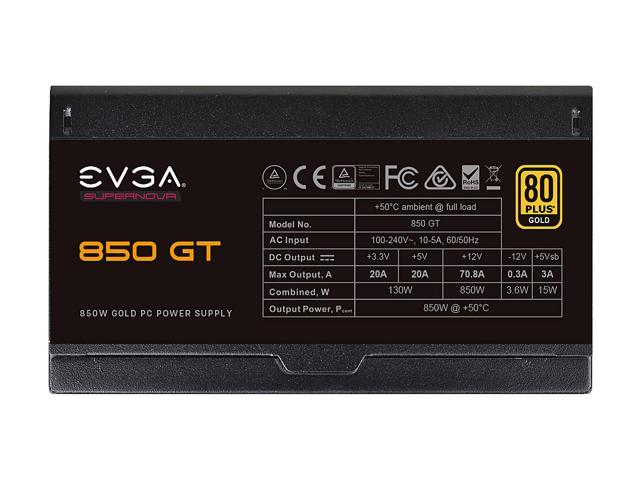 Evga Supernova 850 Gt 80 Plus Gold 850w Fully Modular Auto Eco Mode With Fdb Fan 7 Year Warranty Includes Power On Self Tester Compact 150mm Size Power Supply 2 Gt 0850 Y1 Newegg Com