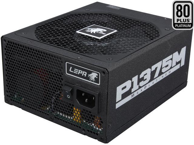 LEPA P1375-MA 1375 W ATX12V / EPS12V SLI Ready CrossFire Ready 80 PLUS PLATINUM Certified Full Modular Active PFC Power Supply
