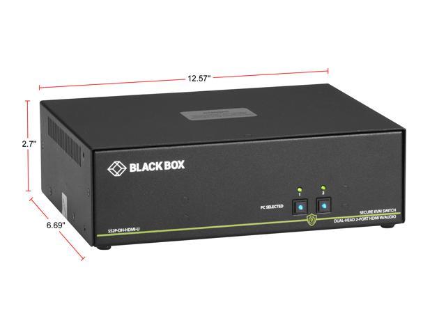 Black Box SS2P-DH-HDMI-U Secure NIAP 3.0 Dual-Head 4K HDMI USB KVM ...