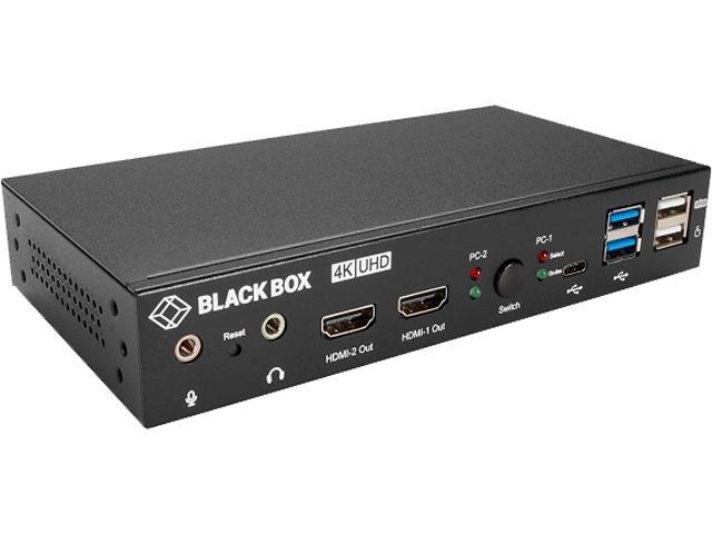 blur midler Ærlighed Black Box KVD200-2H KVM Switch Dual Monitor - UHD 4K 60, Dual-Head, HDMI,  USB 3.2 Gen 1, USB Type C, Audio, 2-Port KVM Switches - Newegg.com