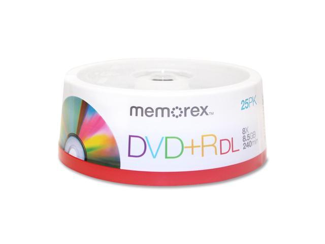 memorex 8.5GB 2.4X to 8X Write Speed DVD+R DL 25 Packs Spindle Disc Model 05712