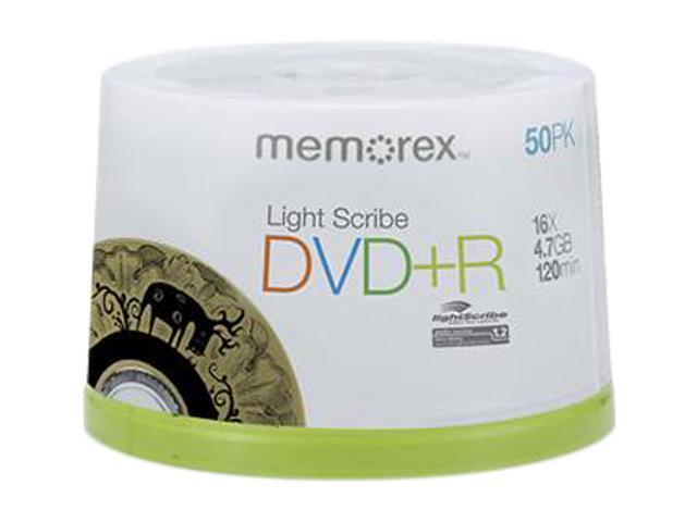 memorex 4.7GB 16X DVD+R LightScribe 50 Packs Spindle Disc Model 05431