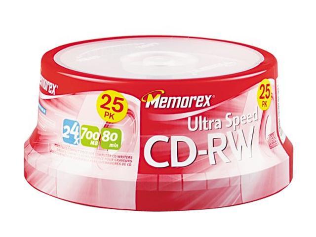 memorex 03429  700MB  24X  CD-RW Ultra Speed 25 Packs  Spindle  Disc