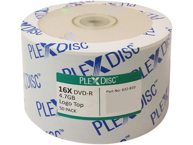 PlexDisc 4.7GB 16X DVD-R 50 Packs Spindle Logo Top Disc Model 632-810