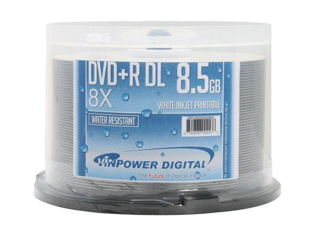 Vinpower Digital Optical Quantum 8 5GB 8X DVD R DL Liquid Defense White 