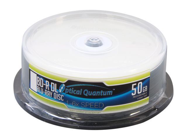 Optical Quantum 50GB 6X BD-R DL 25 Packs Spindle Logo Top Disc Model OQBDRDL06LT-25