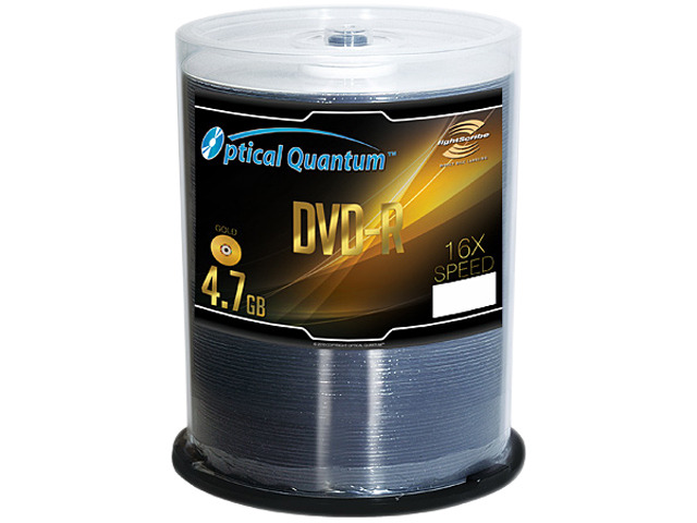 Optical Quantum 4.7GB 16X DVD-R LightScribe 100 Packs Disc Model ...