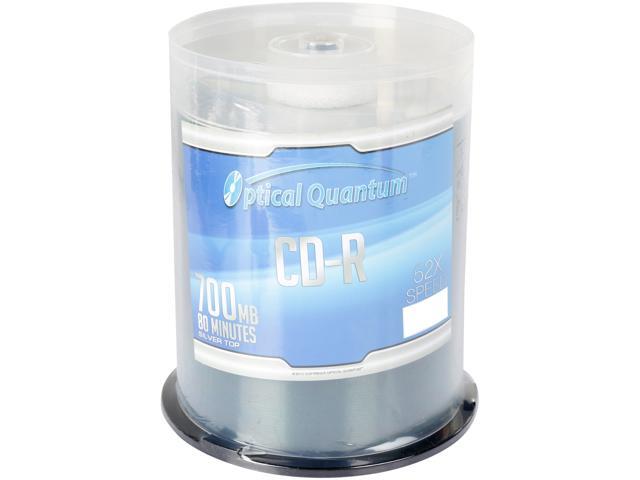 Optical Quantum 700MB 52X CD-R 100 Packs Spindle Silver Top Disc Model OQCD52ST
